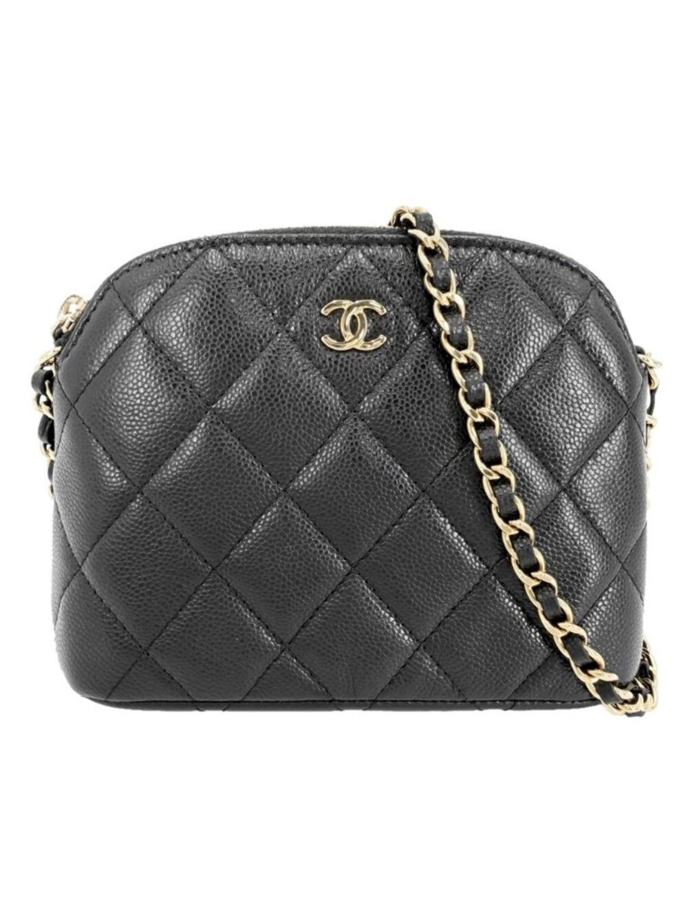 Chanel Shoulder Bag Quilted Chain Pochette Crossbody CC Logo Caviar Leather